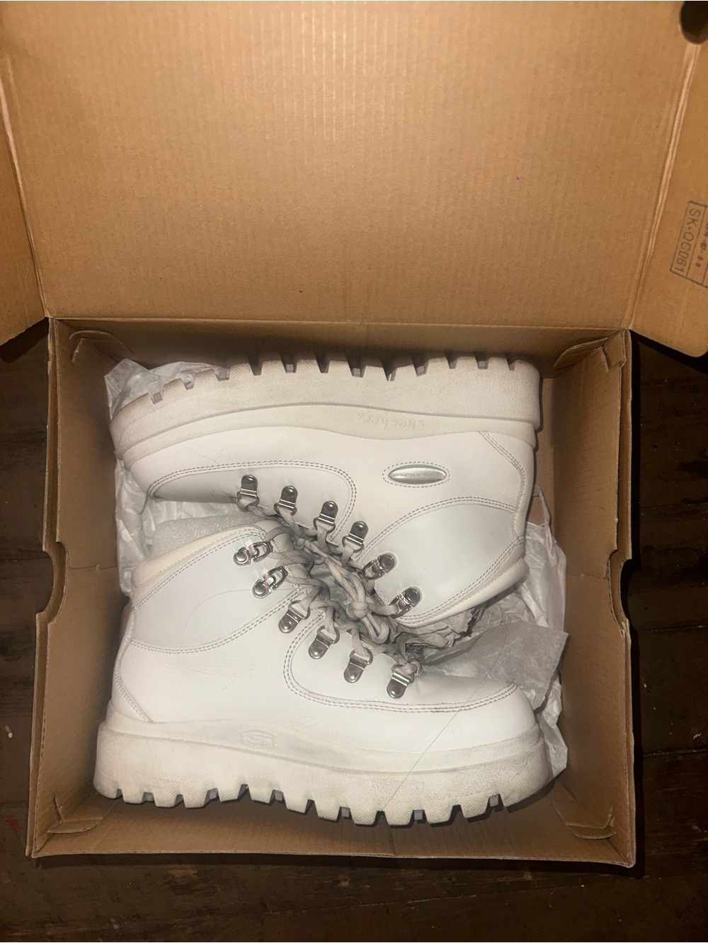 Skechers White Women's Lug Sole Hiking Boots